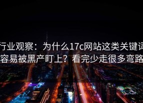 行业观察：为什么17c网站这类关键词容易被黑产盯上？看完少走很多弯路